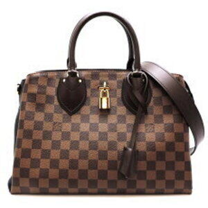 Louis Vuitton Normandy Handbag Damier Ebene Brown Noir Black